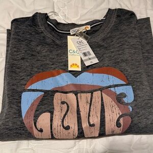 C&C California Charcoal Love Graphic Sweatshirt